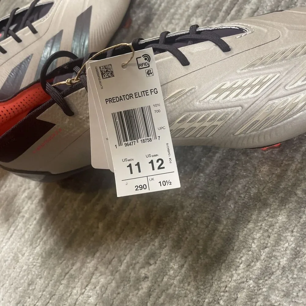 Adidas Predator Elite FG Soccer Shoes Mens 11 HybridTouch 2.0 Cleats Carbon